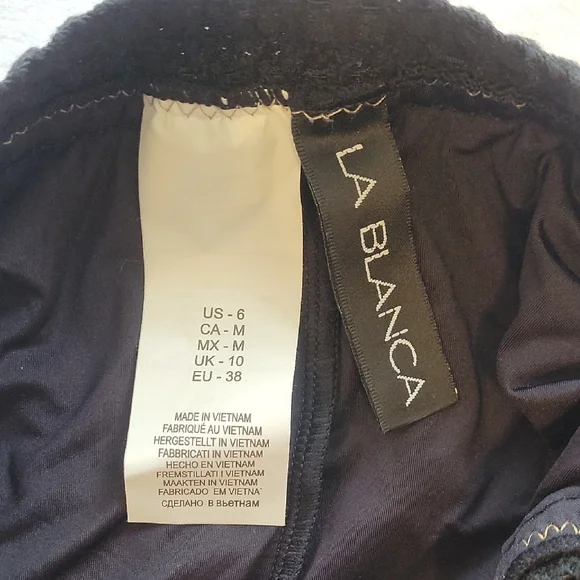 La Blanca Black Swimsuit with Gold Trim - Picture 7 of 13